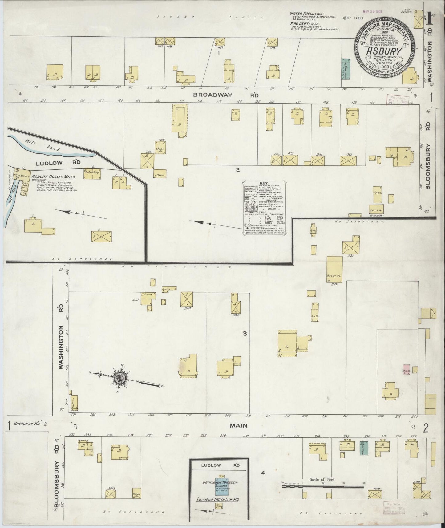 Sanborn Fire Insurance Map from Asbury, Warren County, New Jersey. (1909) – Historic Sanborn Fire Insurance Map Print