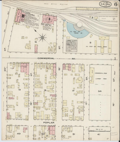 Sanborn Fire Insurance Map from Cairo, Alexander County, Illinois (1885), Sheet #0006 - Complete Map Set gallery image, historic Sanborn map, vintage wall art, Illinois Illinois