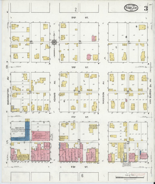 Sanborn Fire Insurance Map from Fowler, Benton County, Indiana (1921), Sheet #0003 - Historic Sanborn Fire Insurance Map Print, vintage old map wall art, antique decor, genealogy gift, Indiana Indiana map