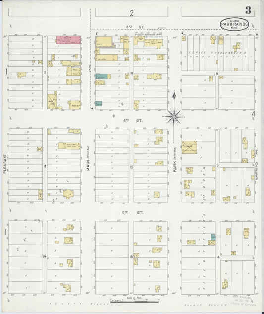 Sanborn Fire Insurance Map from Park Rapids, Hubbard County, Minnesota (1900), Sheet #0003 - Historic Sanborn Fire Insurance Map Print, vintage old map wall art, antique decor, genealogy gift, Minnesota Minnesota map
