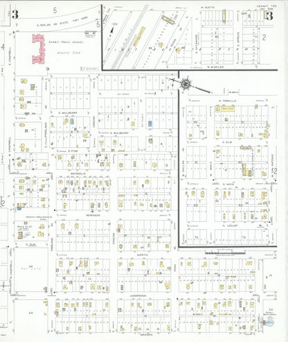 Sanborn Fire Insurance Map from Kermit, Winkler County, Texas (1946), Sheet #0003 - Historic Sanborn Fire Insurance Map Print, vintage old map wall art, antique decor, genealogy gift, Texas Texas map