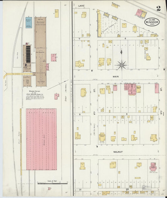Sanborn Fire Insurance Map from Windsor, Weld County, Colorado (1906), Sheet #0002 - Historic Sanborn Fire Insurance Map Print, vintage old map wall art, antique decor, genealogy gift, Colorado Colorado map