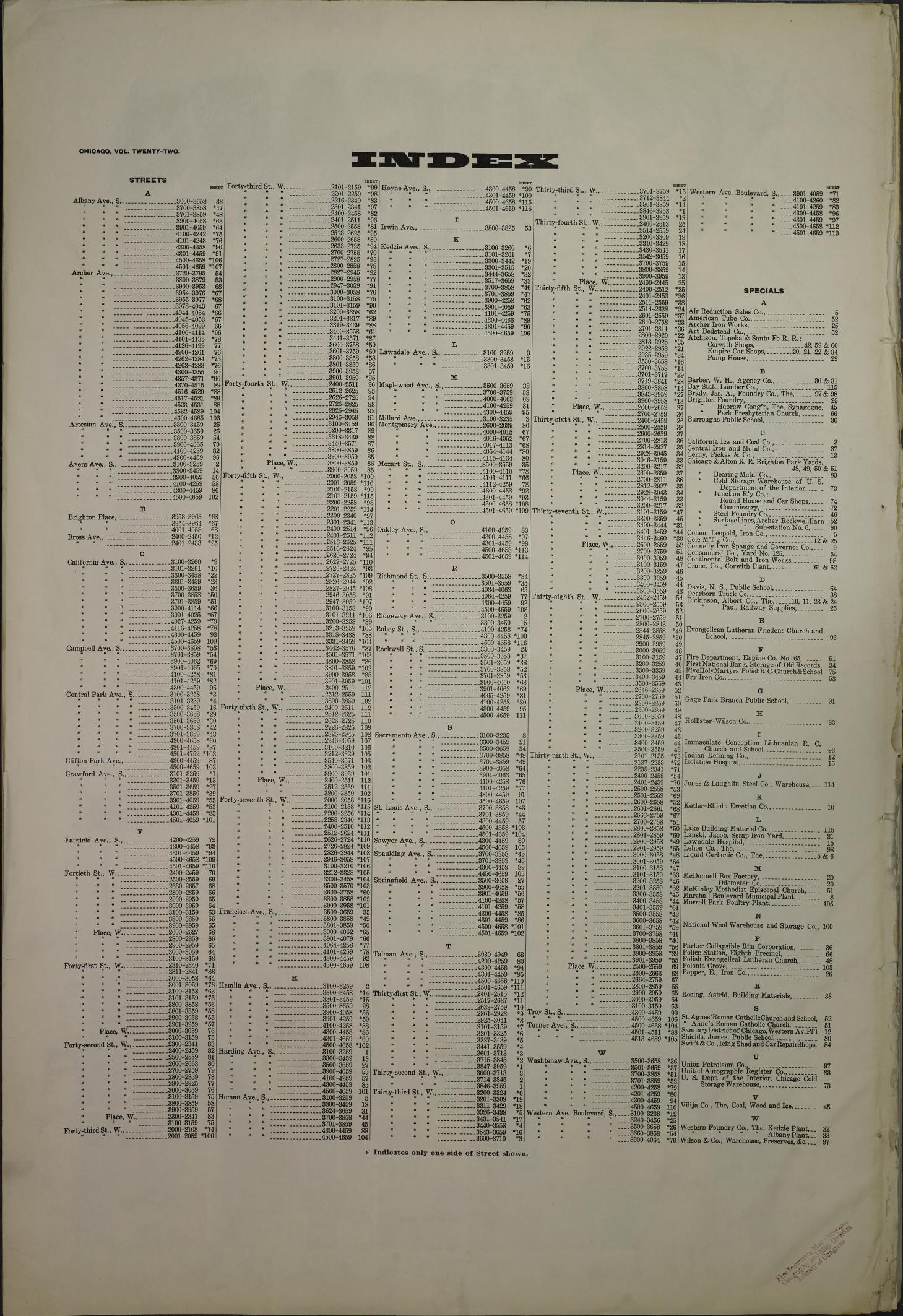 Sanborn Fire Insurance Map from Chicago, Cook County, Illinois. (1919), Sheet 1 – Historic Sanborn Fire Insurance Map Print