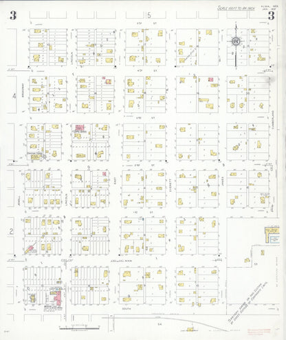 Sanborn Fire Insurance Map from Alma, Harlan County, Nebraska (1937), Sheet #0003 - Complete Map Set gallery image, historic Sanborn map, vintage wall art, Nebraska Nebraska