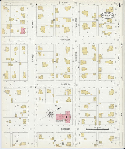 Sanborn Fire Insurance Map from Morrison, Whiteside County, Illinois (1903), Sheet #0004 - Historic Sanborn Fire Insurance Map Print, vintage old map wall art, antique decor, genealogy gift, Illinois Illinois map