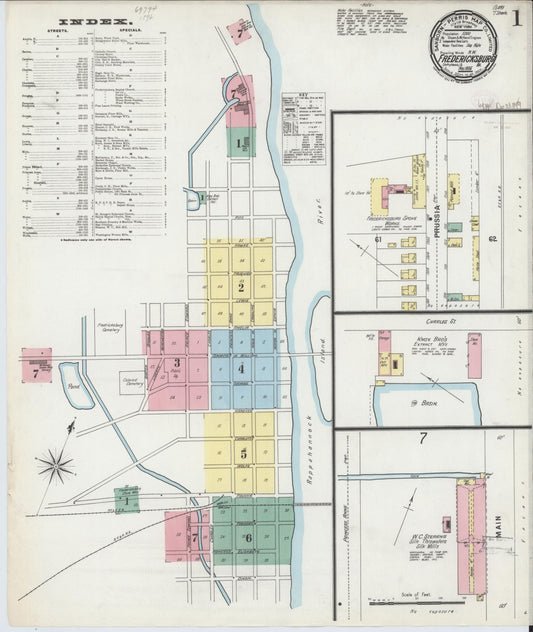 Sanborn Fire Insurance Map from Fredericksburg, Independent Cities, Virginia. (1896) – Historic Sanborn Fire Insurance Map Print