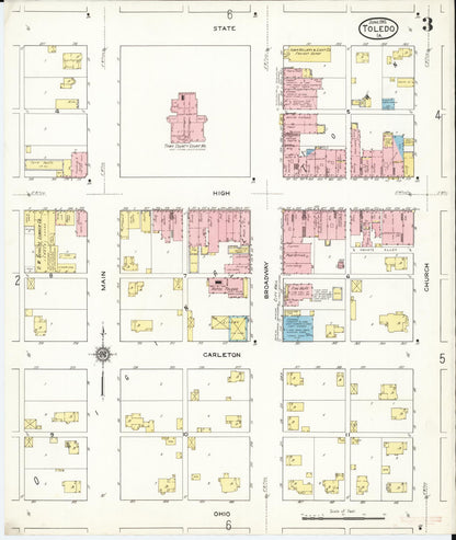 Sanborn Fire Insurance Map from Toledo, Tama County, Iowa (1915), Sheet #0003 - Historic Sanborn Fire Insurance Map Print