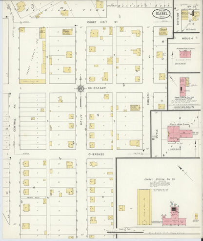 Sanborn Fire Insurance Map from Idabel, McCurtain County, Oklahoma (1916), Sheet #0004 - Complete Map Set gallery image, historic Sanborn map, vintage wall art, Oklahoma Oklahoma