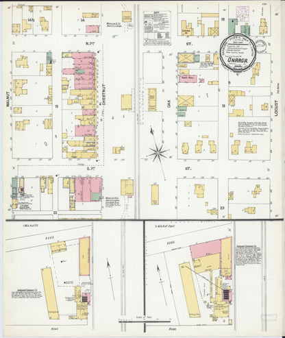 Sanborn Fire Insurance Map from Onarga, Iroquois County, Illinois (1901), Sheet #0001 - Complete Map Set gallery image, historic Sanborn map, vintage wall art, Illinois Illinois