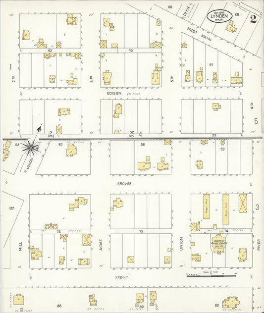 Sanborn Fire Insurance Map from Lynden, Whatcom County, Washington (1907), Sheet #0002 - Historic Sanborn Fire Insurance Map Print, vintage old map wall art, antique decor, genealogy gift, Washington Washington map