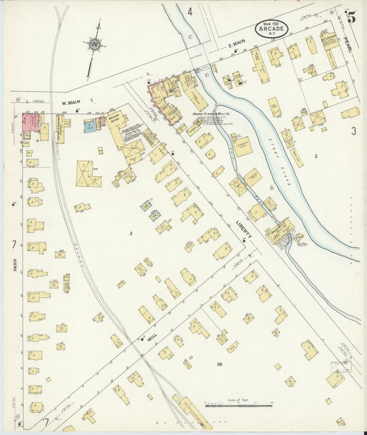 Sanborn Fire Insurance Map from Arcade, Wyoming County, New York (1912), Sheet #0005 - Historic Sanborn Fire Insurance Map Print, vintage old map wall art, antique decor, genealogy gift, New York New York map