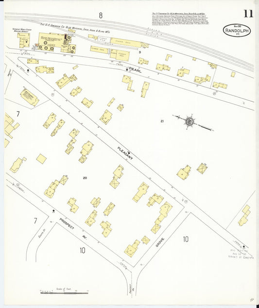 Sanborn Fire Insurance Map from Randolph, Orange County, Vermont (1910), Sheet #0011 - Historic Sanborn Fire Insurance Map Print, vintage old map wall art, antique decor, genealogy gift, Vermont Vermont map