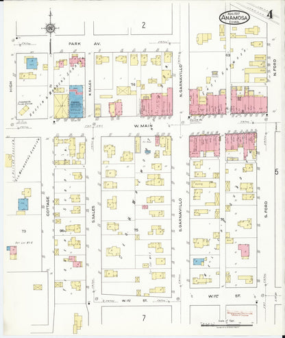 Sanborn Fire Insurance Map from Anamosa, Jones County, Iowa (1917), Sheet #0004 - Historic Sanborn Fire Insurance Map Print