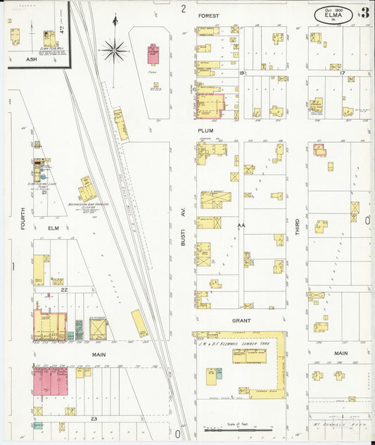 Sanborn Fire Insurance Map from Elma, Howard County, Iowa (1900), Sheet #0003 - Historic Sanborn Fire Insurance Map Print, vintage old map wall art
