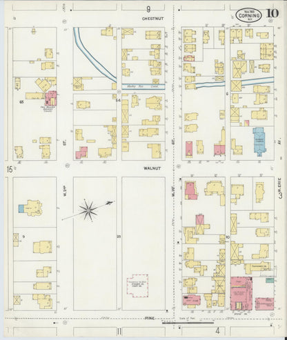 Sanborn Fire Insurance Map from Corning, Steuben County, New York (1903), Sheet #0010 - Complete Map Set gallery image, historic Sanborn map, vintage wall art, New York New York