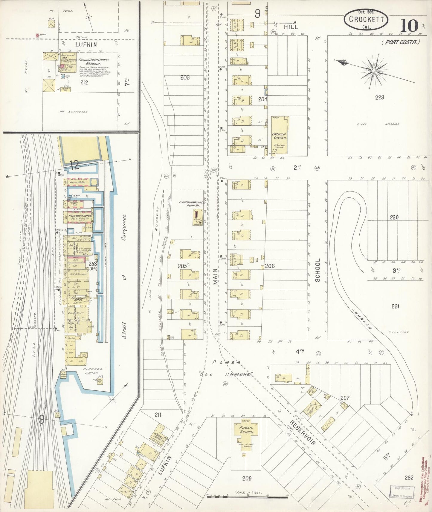 Sanborn Fire Insurance Map from Crockett, Contra Costa County, California (1899), Sheet #0010 - Complete Map Set gallery image, historic Sanborn map, vintage wall art, California California