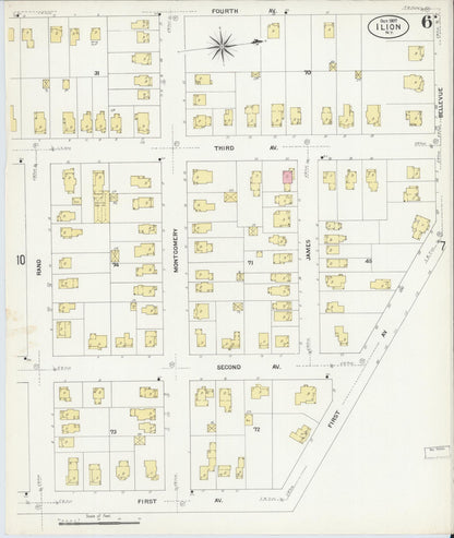 Sanborn Fire Insurance Map from Ilion, Herkimer County, New York (1907), Sheet #0006 - Complete Map Set gallery image, historic Sanborn map, vintage wall art, New York New York