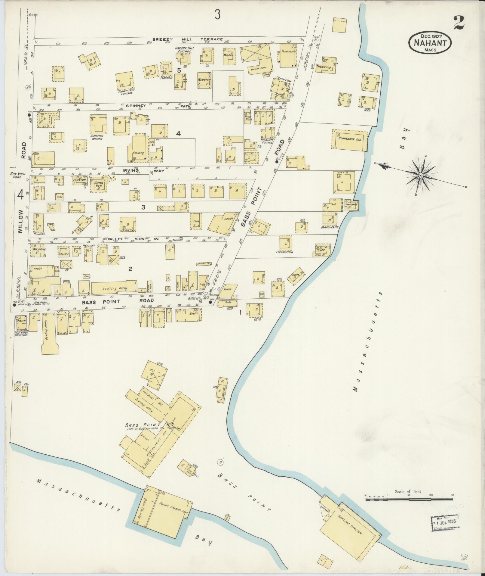 Sanborn Fire Insurance Map from Nahant, Essex County, Massachusetts (1907), Sheet #0002 - Complete Map Set gallery image, historic Sanborn map, vintage wall art, Massachusetts Massachusetts