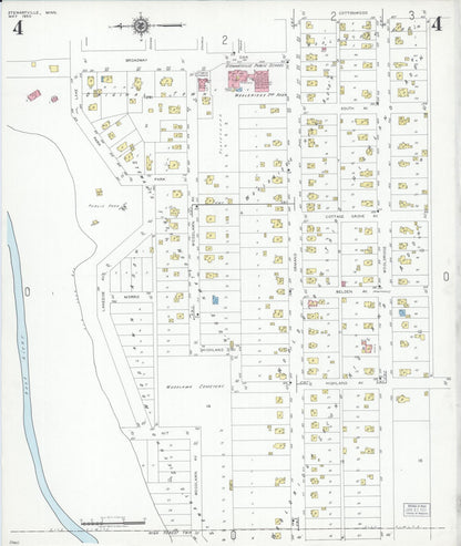 Sanborn Fire Insurance Map from Stewartville, Olmsted County, Minnesota (1950), Sheet #0004 - Complete Map Set gallery image, historic Sanborn map, vintage wall art, Minnesota Minnesota