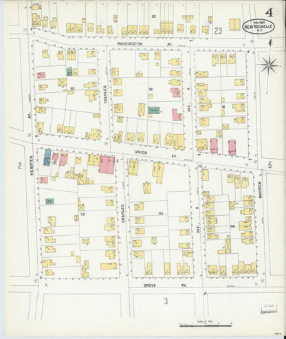 Sanborn Fire Insurance Map from New Rochelle, Westchester County, New York (1903), Sheet #0004 - Complete Map Set gallery image, historic Sanborn map, vintage wall art, New York New York