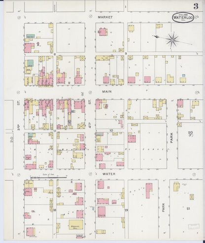 Sanborn Fire Insurance Map from Waterloo, Monroe County, Illinois (1898), Sheet #0003 - Complete Map Set gallery image, historic Sanborn map, vintage wall art, Illinois Illinois