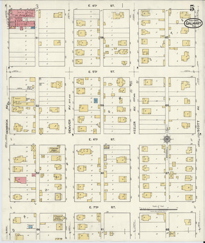 Sanborn Fire Insurance Map from Dalhart, Dallam And Hartley County, Texas (1920), Sheet #0005 - Complete Map Set gallery image, historic Sanborn map, vintage wall art, Texas Texas