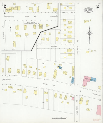 Sanborn Fire Insurance Map from Greece, Monroe County, New York (1929), Sheet #0002 - Historic Sanborn Fire Insurance Map Print, vintage old map wall art, antique decor, genealogy gift, New York New York map