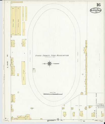 Sanborn Fire Insurance Map from Beaver Dam, Dodge County, Wisconsin (1914), Sheet #0016 - Historic Sanborn Fire Insurance Map Print, vintage old map wall art, antique decor, genealogy gift, Wisconsin Wisconsin map