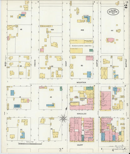 Sanborn Fire Insurance Map from Seguin, Guadalupe County, Texas (1906), Sheet #0002 - Complete Map Set gallery image, historic Sanborn map, vintage wall art, Texas Texas