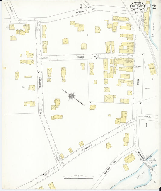 Sanborn Fire Insurance Map from Orleans, Orleans County, Vermont (1910), Sheet #0002 - Historic Sanborn Fire Insurance Map Print, vintage old map wall art, antique decor, genealogy gift, Vermont Vermont map