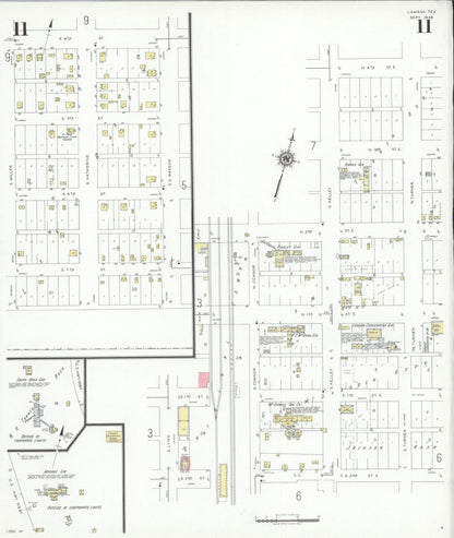 Sanborn Fire Insurance Map from Lamesa, Dawson County, Texas (1939), Sheet #0011 - Complete Map Set gallery image, historic Sanborn map, vintage wall art, Texas Texas