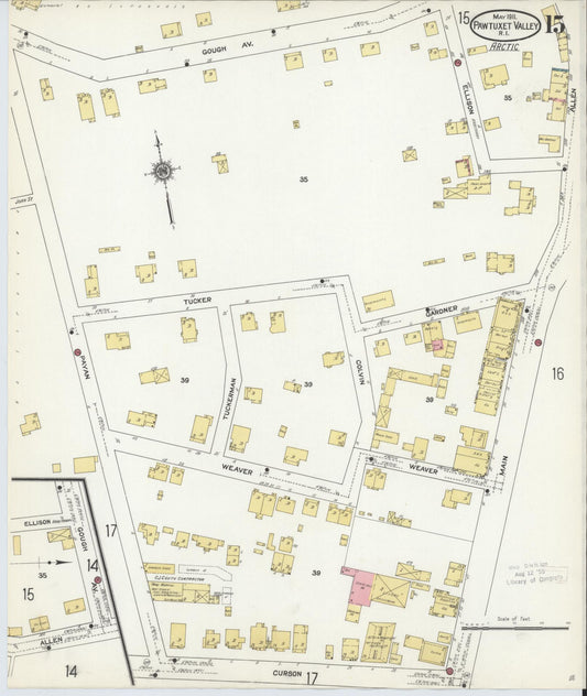 Sanborn Fire Insurance Map from Pawtuxet Valley, Kent and Providence Counties, Rhode Island (1911), Sheet #0015 - Historic Sanborn Fire Insurance Map Print, vintage old map wall art, antique decor, genealogy gift, Washington Washington map