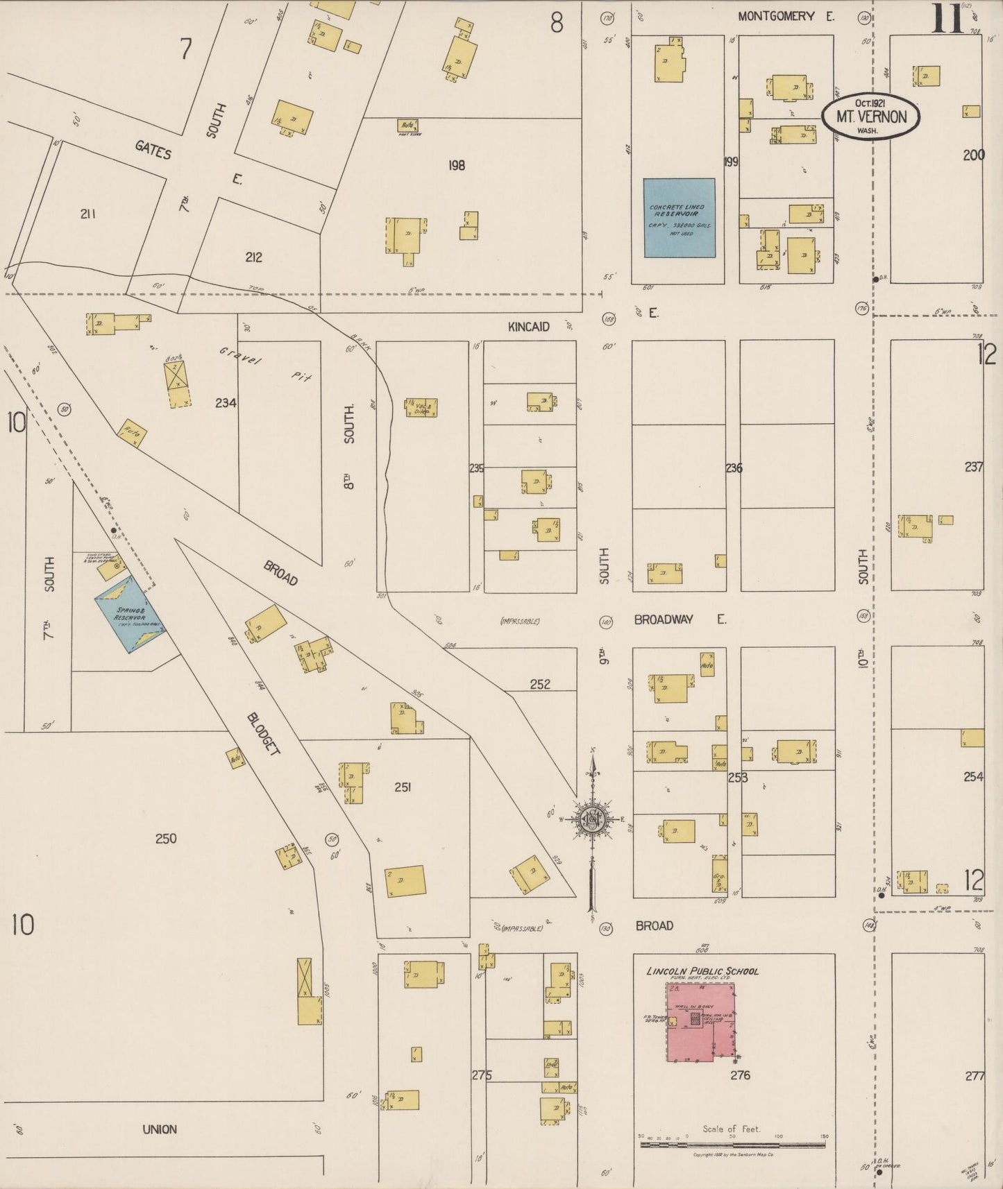 Sanborn Fire Insurance Map from Mount Vernon, Skagit County, Washington (1921), Sheet #0011 - Complete Map Set gallery image, historic Sanborn map, vintage wall art, Washington Washington