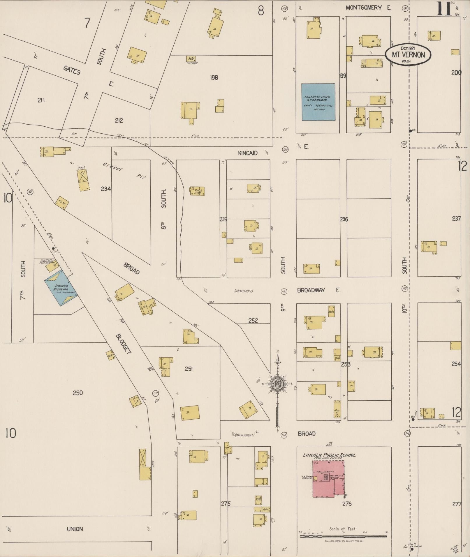 Sanborn Fire Insurance Map from Mount Vernon, Skagit County, Washington (1921), Sheet #0011 - Complete Map Set gallery image, historic Sanborn map, vintage wall art, Washington Washington