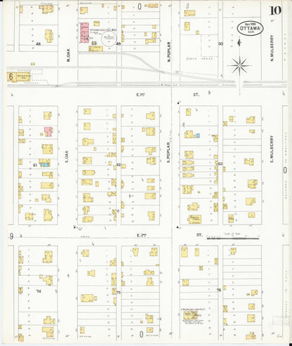 Sanborn Fire Insurance Map from Ottawa, Franklin County, Kansas (1899), Sheet #0010 - Complete Map Set gallery image, historic Sanborn map, vintage wall art, Kansas Kansas