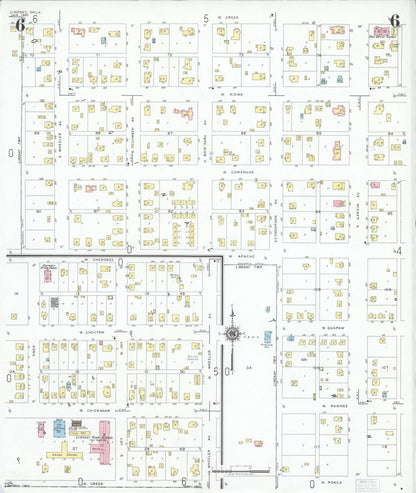 Sanborn Fire Insurance Map from Lindsay, Garvin County, Oklahoma (1951), Sheet #0006 - Complete Map Set gallery image, historic Sanborn map, vintage wall art, Oklahoma Oklahoma