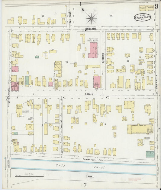 Sanborn Fire Insurance Map from Frankfort, Herkimer County, New York (1897), Sheet #0003 - Historic Sanborn Fire Insurance Map Print, vintage old map wall art, antique decor, genealogy gift, New York New York map