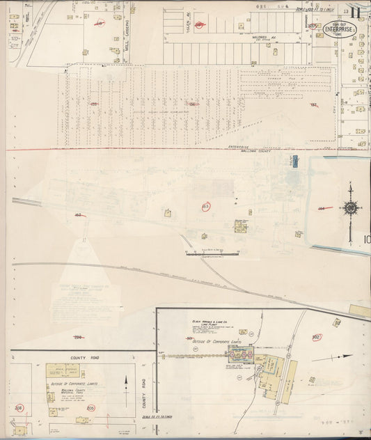 Sanborn Fire Insurance Map from Enterprise, Wallowa County, Oregon (1941), Sheet #0011 - Historic Sanborn Fire Insurance Map Print, vintage old map wall art, antique decor, genealogy gift, Oregon Oregon map