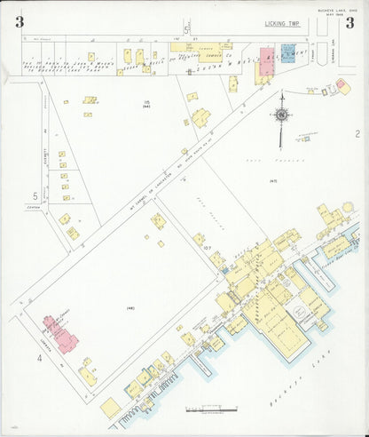 Sanborn Fire Insurance Map from Buckeye Lake, Licking County, Ohio (1946), Sheet #0003 - Historic Sanborn Fire Insurance Map Print, vintage old map wall art, antique decor, genealogy gift, Ohio Ohio map