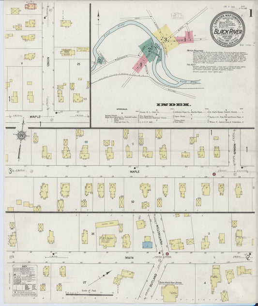 Sanborn Fire Insurance Map from Black River, Jefferson County, New York. (1911) – Historic Sanborn Fire Insurance Map Print