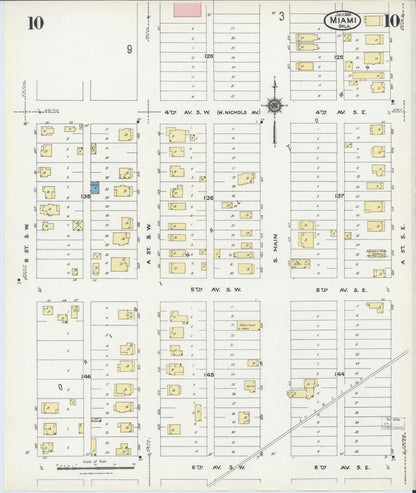 Sanborn Fire Insurance Map from Miami, Ottawa County, Oklahoma (1924), Sheet #0010 - Complete Map Set gallery image, historic Sanborn map, vintage wall art, Oklahoma Oklahoma
