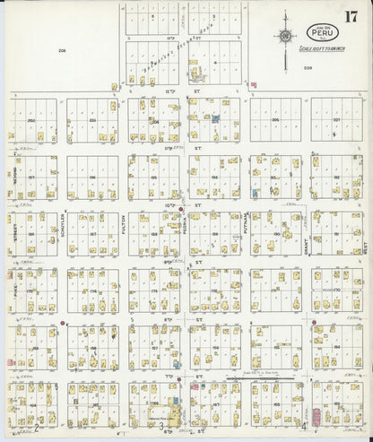 Sanborn Fire Insurance Map from Peru, La Salle County, Illinois (1916), Sheet #0017 - Complete Map Set gallery image, historic Sanborn map, vintage wall art, Illinois Illinois