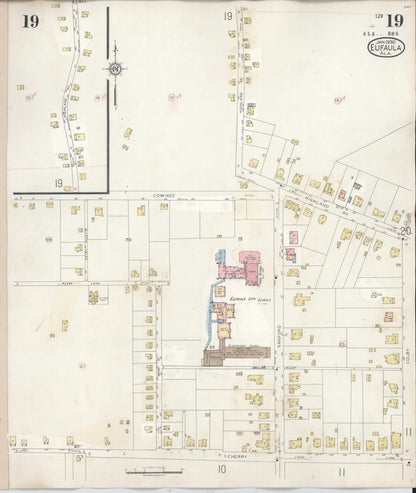 Sanborn Fire Insurance Map from Eufaula, Barbour County, Alabama (1950), Sheet #0019 - Complete Map Set gallery image, historic Sanborn map, vintage wall art, Alabama Alabama