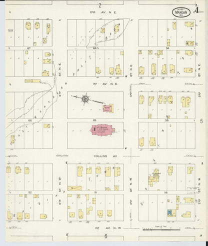 Sanborn Fire Insurance Map from Mandan, Morton County, North Dakota (1913), Sheet #0004 - Complete Map Set gallery image, historic Sanborn map, vintage wall art, North Dakota North Dakota