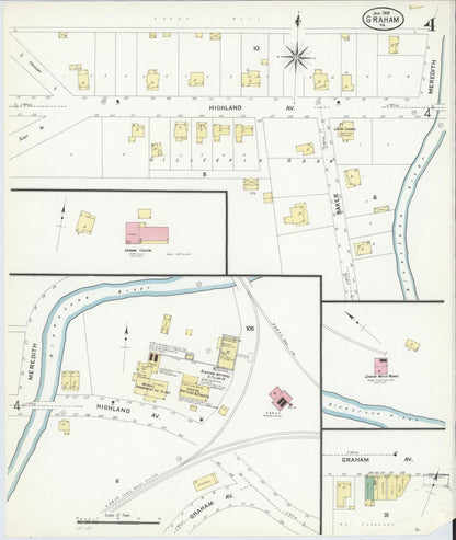 Sanborn Fire Insurance Map from Graham, Tazewell County, Virginia (1908), Sheet #0004 - Complete Map Set gallery image, historic Sanborn map, vintage wall art, Virginia Virginia
