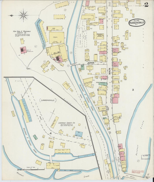 Sanborn Fire Insurance Map from Rosendale, Ulster County, New York (1892), Sheet #0002 - Historic Sanborn Fire Insurance Map Print, vintage old map wall art, antique decor, genealogy gift, New York New York map