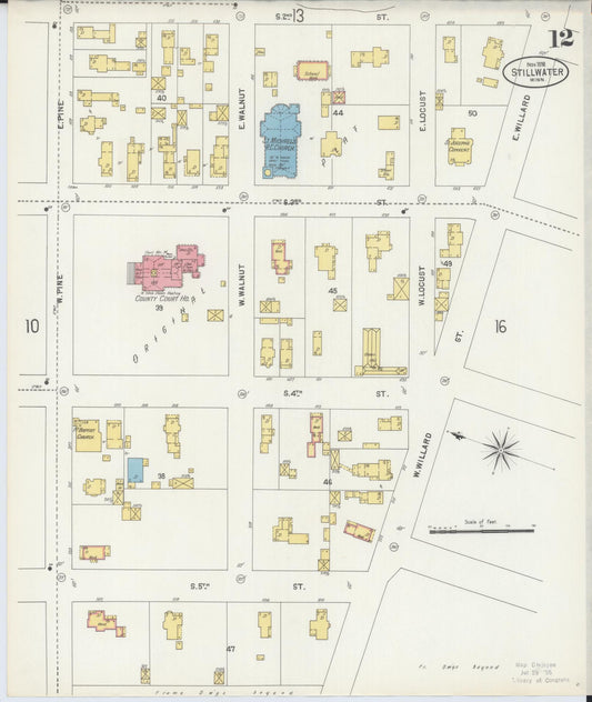 Sanborn Fire Insurance Map from Stillwater, Washington County, Minnesota (1898), Sheet #0012 - Historic Sanborn Fire Insurance Map Print, vintage old map wall art, antique decor, genealogy gift, Minnesota Minnesota map