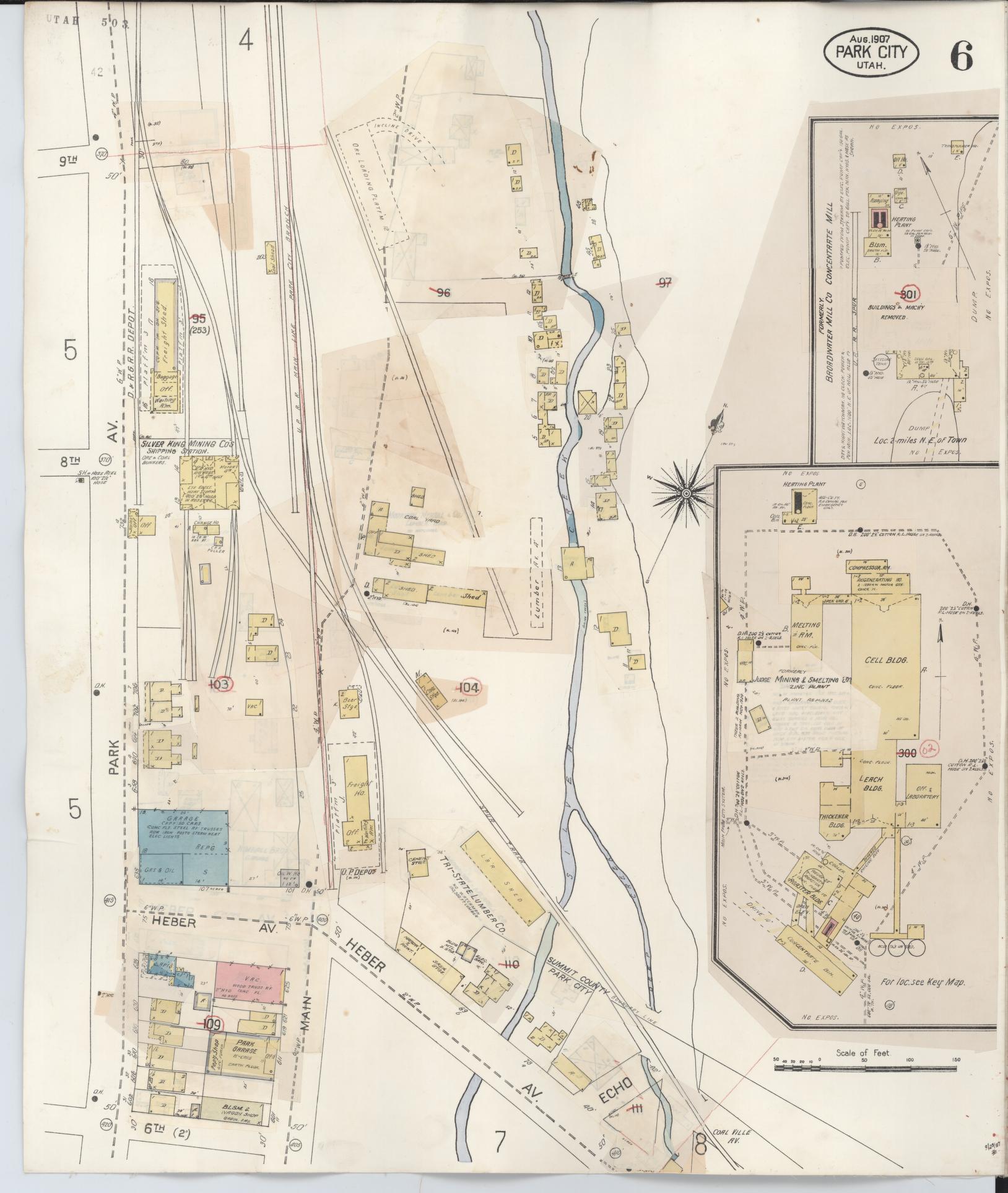 Sanborn Fire Insurance Map from Park City, Summit County, Utah (1940), Sheet #0006 - Complete Map Set gallery image, historic Sanborn map, vintage wall art, Utah Utah