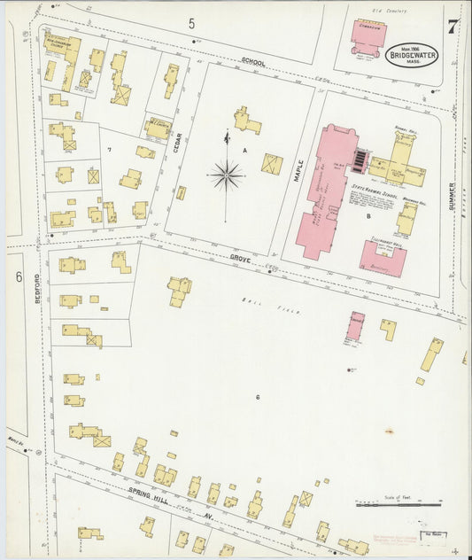 Sanborn Fire Insurance Map from Bridgewater, Plymouth County, Massachusetts (1906), Sheet #0007