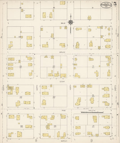 Sanborn Fire Insurance Map from McMinnville, Yamhill County, Oregon (1912), Sheet #0005 - Complete Map Set gallery image, historic Sanborn map, vintage wall art, Oregon Oregon